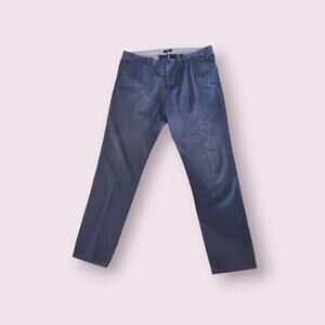Theory Men's Navy Slim Trousers Casual Pants Cotton Chino Khaki Size 38‎